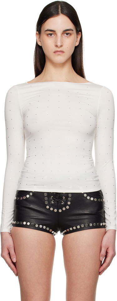 Tričko Miaou Miaou Amelia Crystal-Embellished T-Shirt Biela | 7183TJRPEA, 0