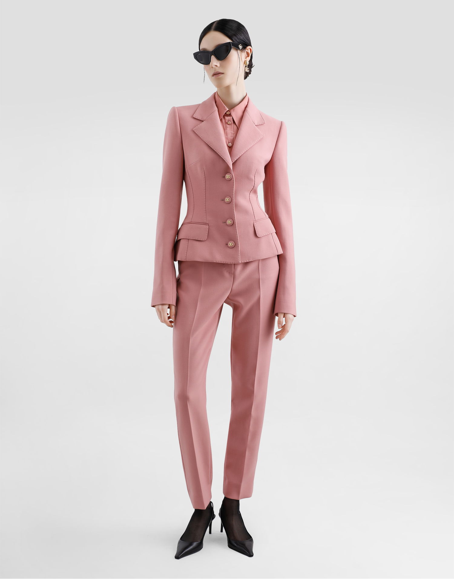 Nohavice Dolce & Gabbana Dolce & Gabbana Tailored Double Wool Crepe Pants Ružová | FTAM2TFU2L8F0473, 1