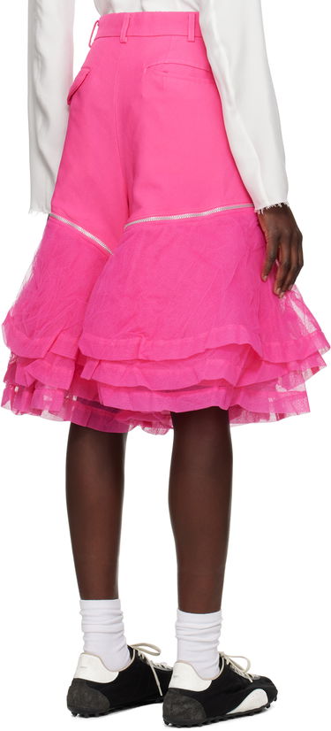 Šortky Comme des Garçons Comme des Garçons Homme Plus Gabardine and Nylon Tulle Shorts Ružová | PO-P010-051, 2