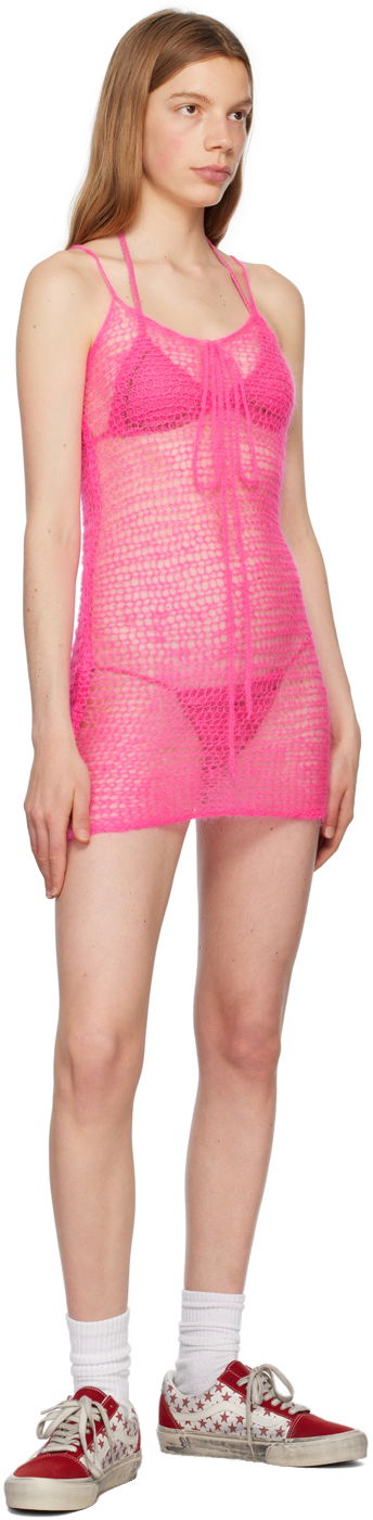 Open Knit Bow Minidress