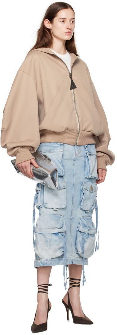 Mikina The Attico Attico Hooded Bomber Jacket Béžová | 241WCB41 W046, 3