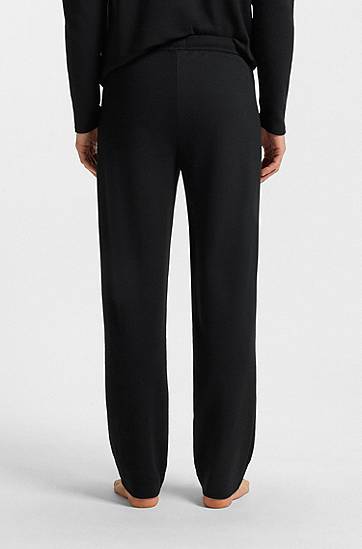Tepláky BOSS BOSS Cotton-Blend Pyjama Bottoms with Embroidered Logo Čierna | 50535877, 1