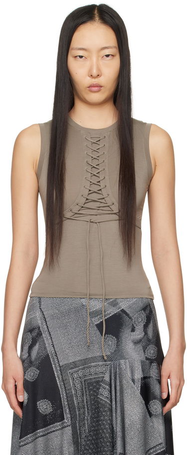 Tielko Miaou Miaou Zora Lace-Up Tank Top Hnedá | 7127TJBFOX, 0
