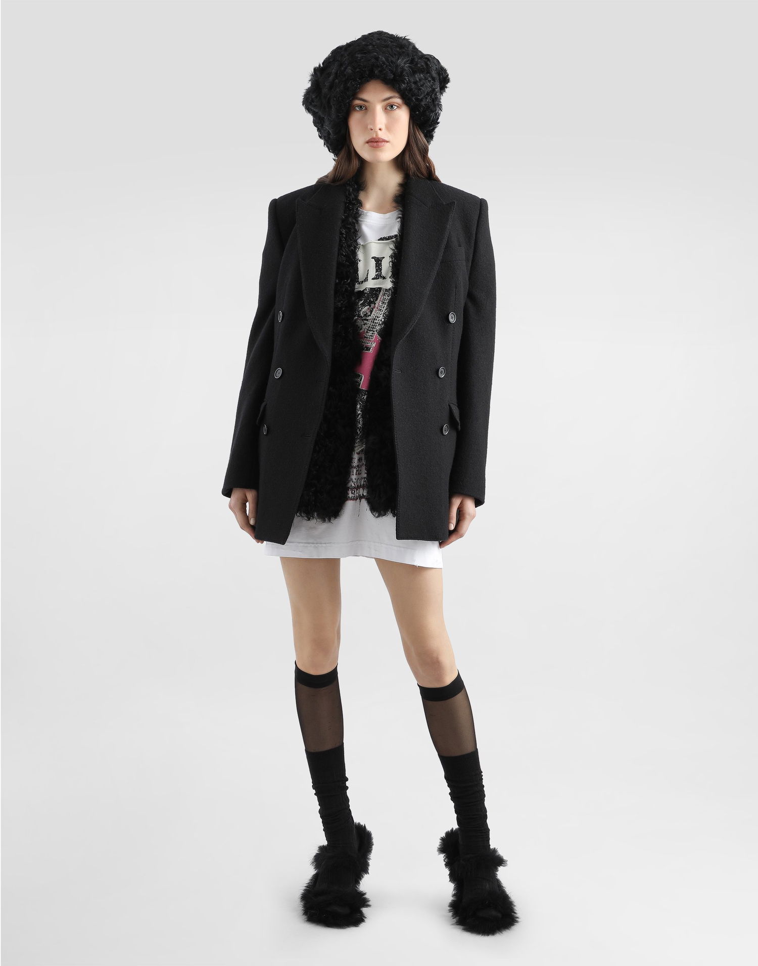 Bunda Dolce & Gabbana Dolce & Gabbana Double-Breasted Wool Jacket Čierna | F29UBTHU2BBN0000, 1