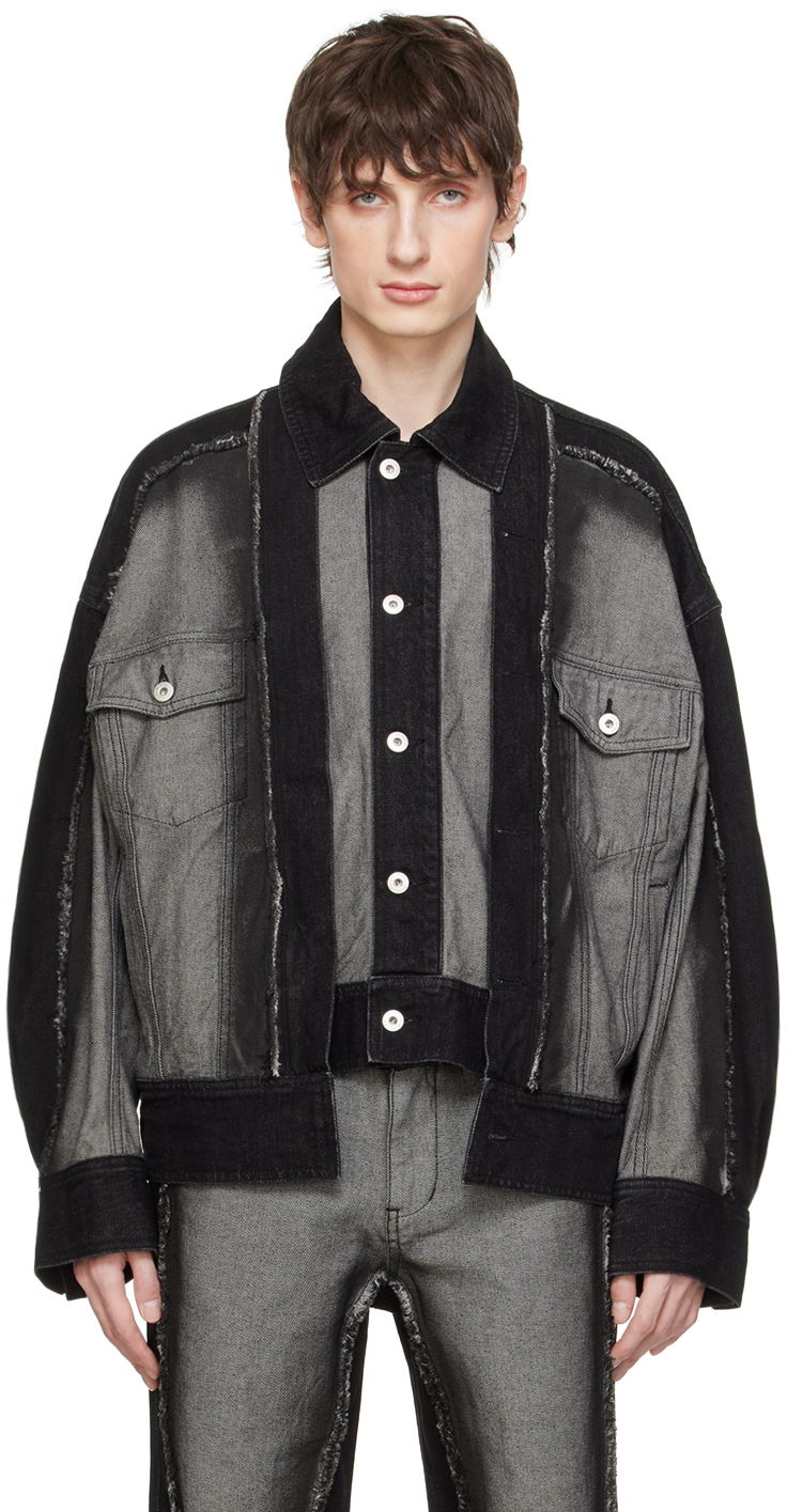 Bunda Feng Chen Wang Feng Chen Wang Paneled Denim Jacket Čierna | FUS17JK17, 0
