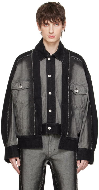 Bunda Feng Chen Wang Feng Chen Wang Paneled Denim Jacket Čierna | FUS17JK17, 0