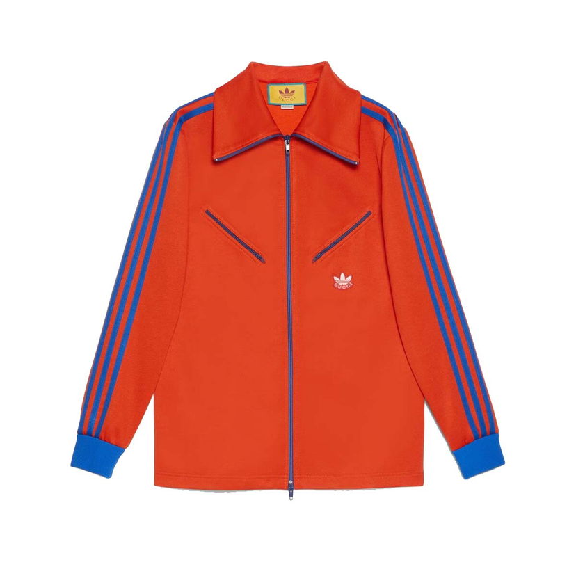 Mikina Gucci adidas x Zip Sweatshirt Orange/Blue Červená | 724623 XJEGU 7476