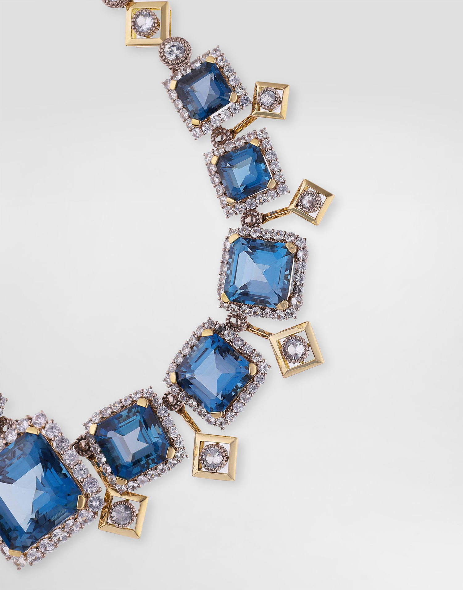 Náhrdelník Dolce & Gabbana Dolce & Gabbana Eleganza 18K Gold, Topaz, and Sapphire Necklace Modrá | WNSA3GWTOP187583, 1