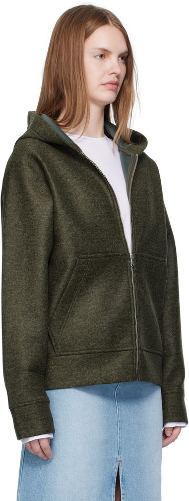 Mikina A.P.C. A.P.C. Alvin Wool Zip-Up Hoodie Zelené | PSAFU-M27993, 1
