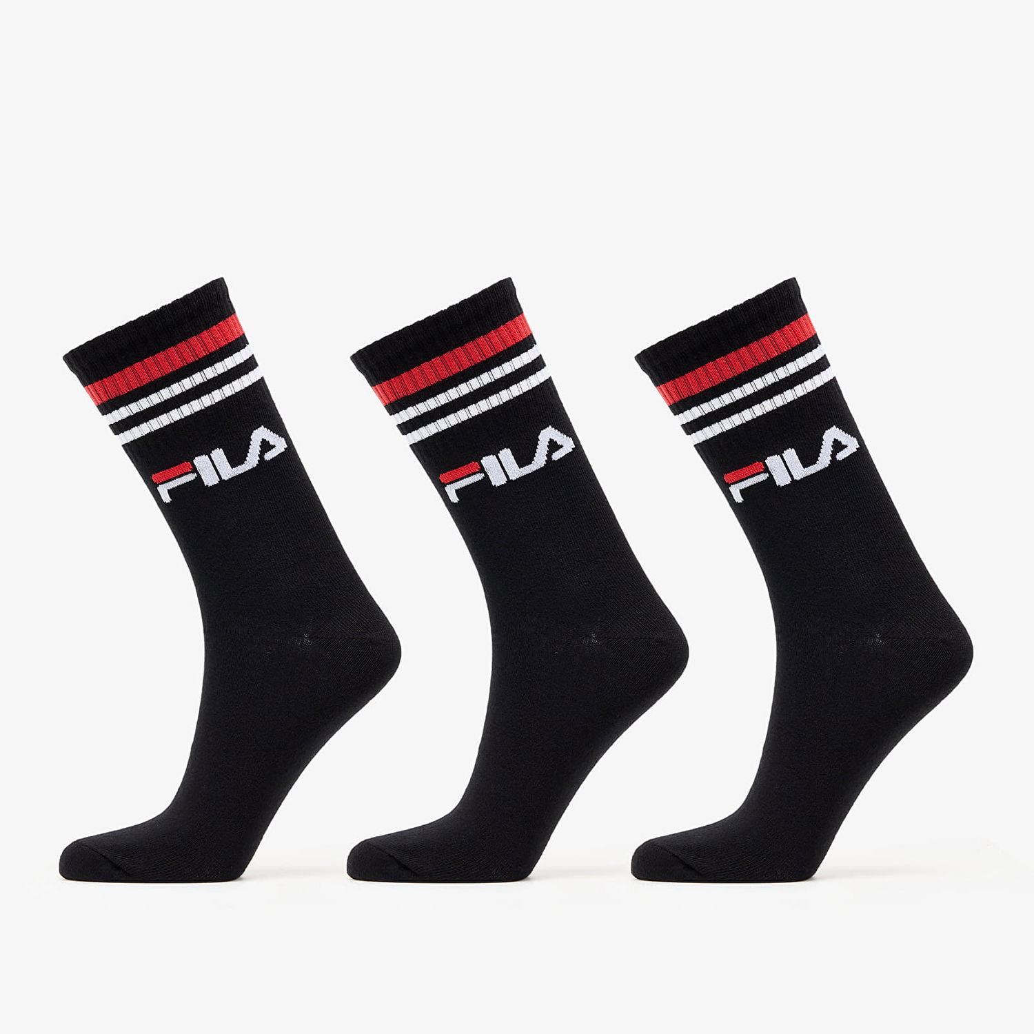 Ponožky FILA Socks Lifestyle Plain 3-Pack Čierna | F9090 black, 0