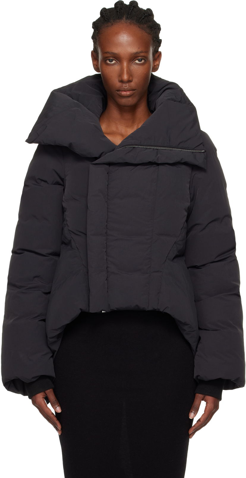 Prešívaná bunda Rick Owens Rick Owens Concordians Naska Duvet Asymmetric Collar Down Jacket Čierna | RP02E4746 MTD1