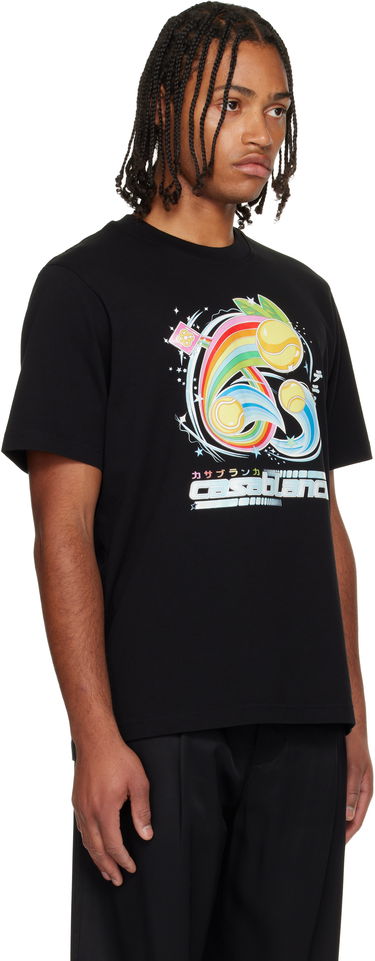 Tričko Casablanca Manga Tennis Ball Short Sleeve T-shirt Čierna | M-AW25-JTS-001-08, 1