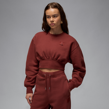 Sveter Jordan Jordan Flight Fleece Cropped Sweatshirt Červená | FV7152-231, 0