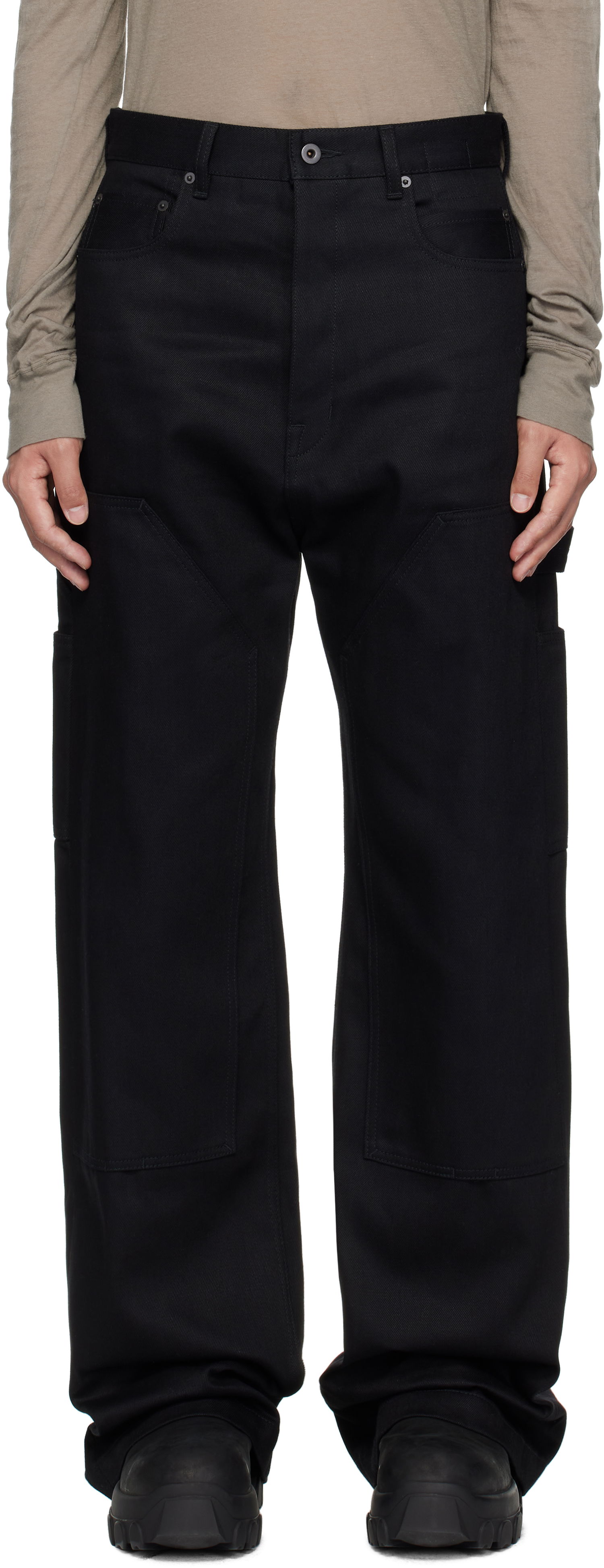Džínsy Rick Owens Rick Owens DRKSHDW Hollywood Double Knee Geth Cut Jeans Čierna | DL01E6387 BLKJP, 0