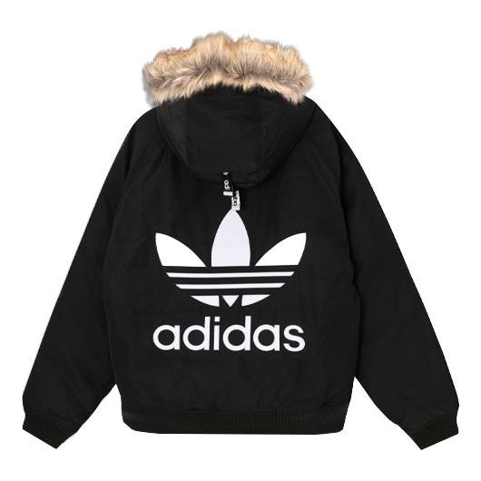 Bomber bunda adidas Originals Down Bomber Jacket With Fur Čierna | GE1306
