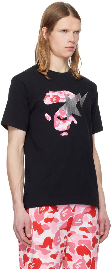Tričko BAPE A Bathing Ape ABC Camo Ape Face STA T-Shirt Čierna | 001TEK801009M, 4