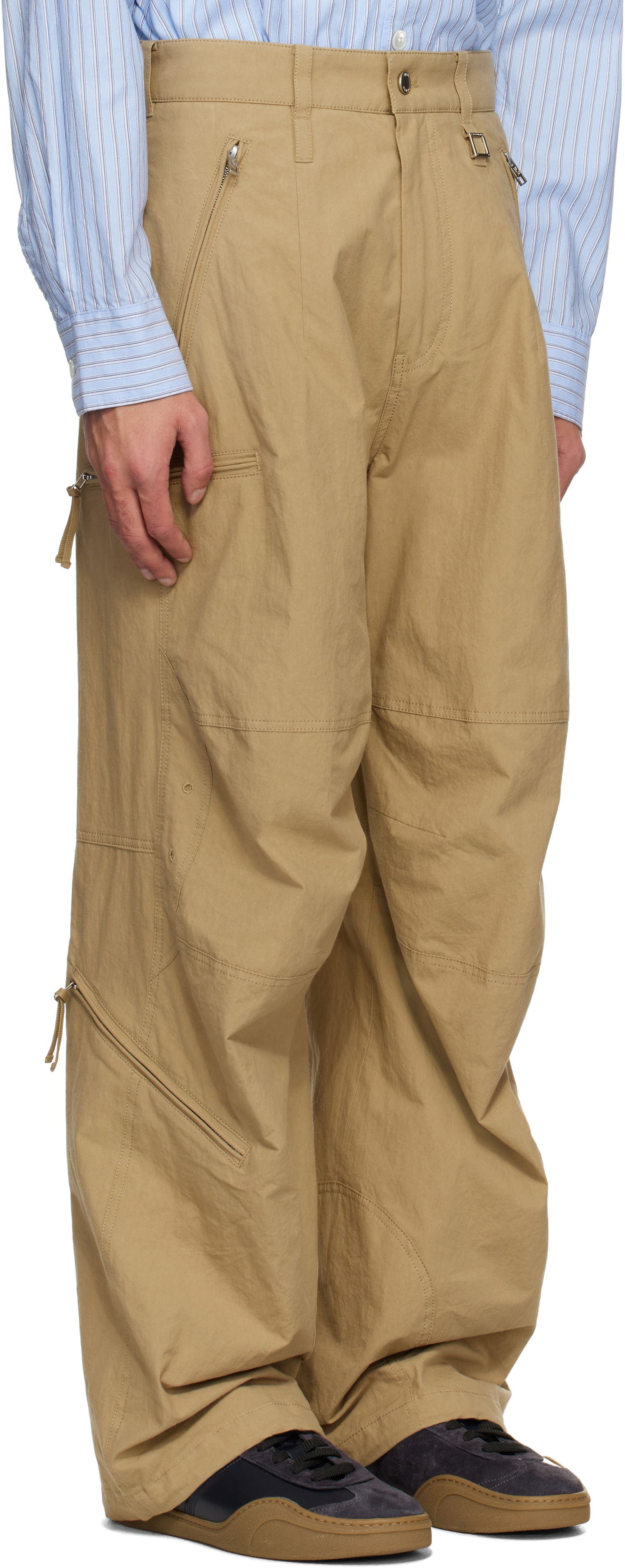 Nohavice WOOYOUNGMI WOOYOUNGMI Cotton Parachute Trousers Béžová | W251PT07, 1