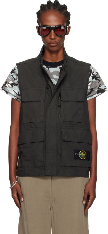 Vesta Stone Island Stone Island Canvas Weave Organic Cotton Vest Čierna | K2S15 G100001 S0240, 0