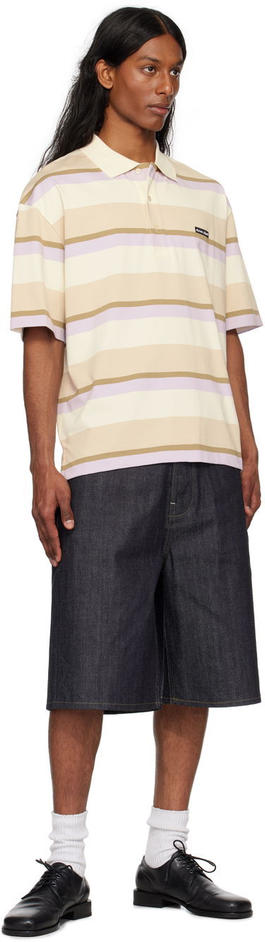 Polo tričko MAISON KITSUNÉ Maison Kitsuné Striped Oversize Polo Béžová | OM00206KJ7019, 3