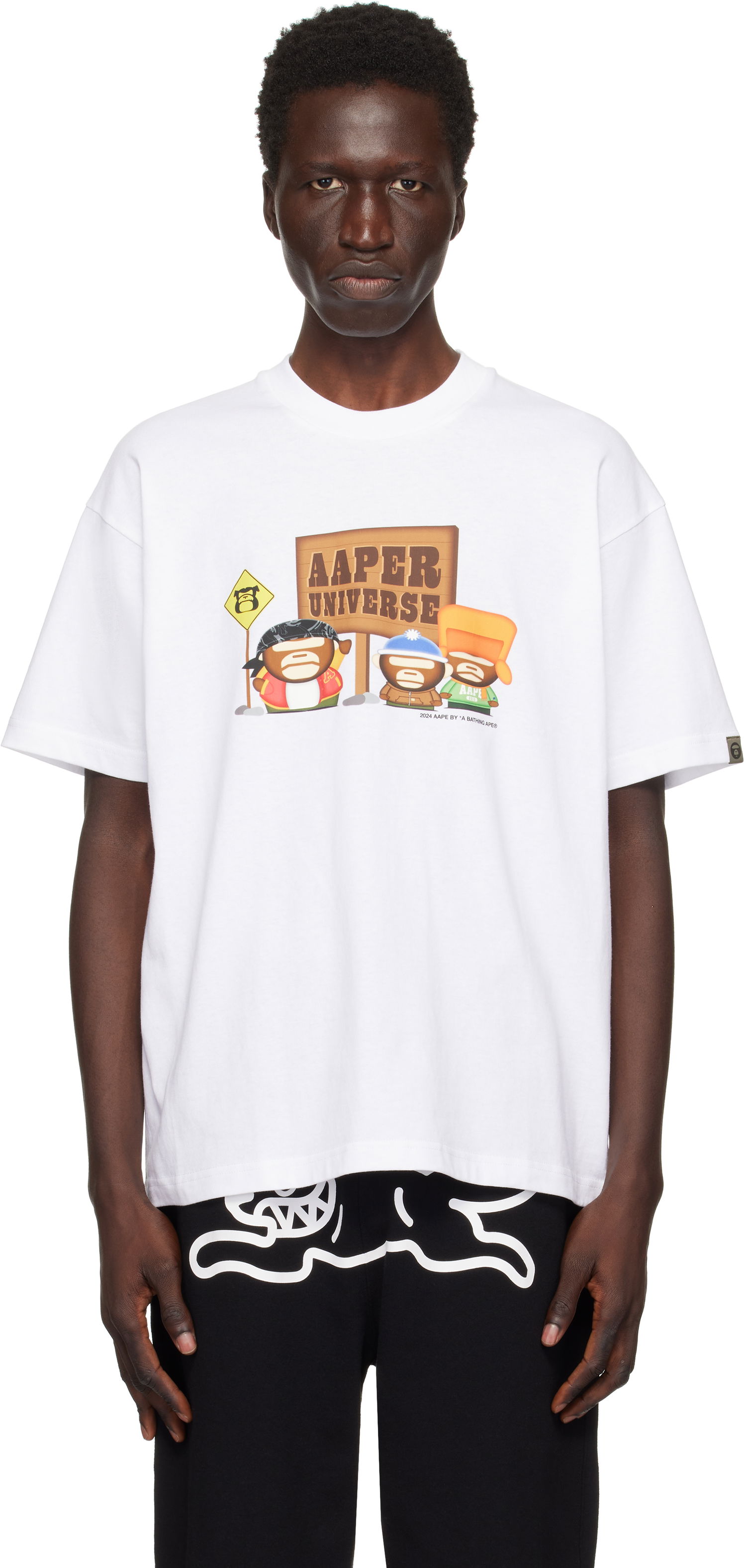 Tričko AAPE by A Bathing Ape AAPE by A Bathing Ape 'AAPER Universe' Graphic T-Shirt Biela | AAPTEM1573XXNWHX, 0