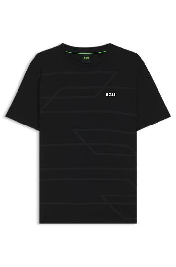 Tričko BOSS Melange Print Jersey T-Shirt Čierna | 50551617