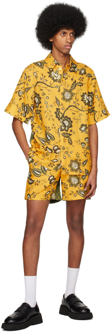 Košeľa Erdem Erdem Felipe Floral-Print Linen Resort Shirt Žltá | MS23_518MPPSL FELIPE SHIRT, 3