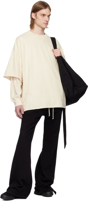 Mikina Rick Owens Rick Owens DRKSHDW Tommy Hustler Double Sleeve T-Shirt Béžová | DU01E3266 RIGRNN, 3
