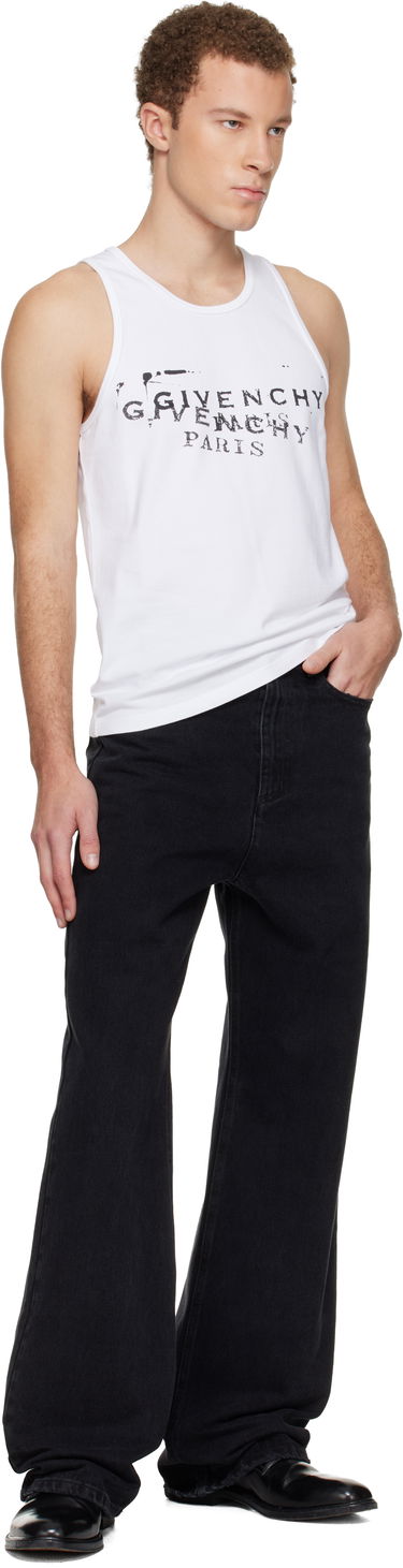 Tielko Givenchy Distressed Stamp Print Tank Top Biela | BM71NH3YSA100, 3