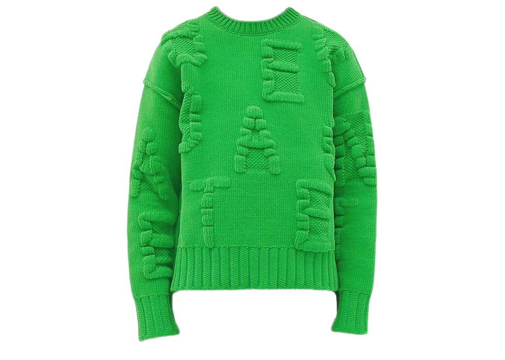 Sveter Bottega Veneta Embossing Sweater Parakeet Zelené | 687975V1OX04809, 0