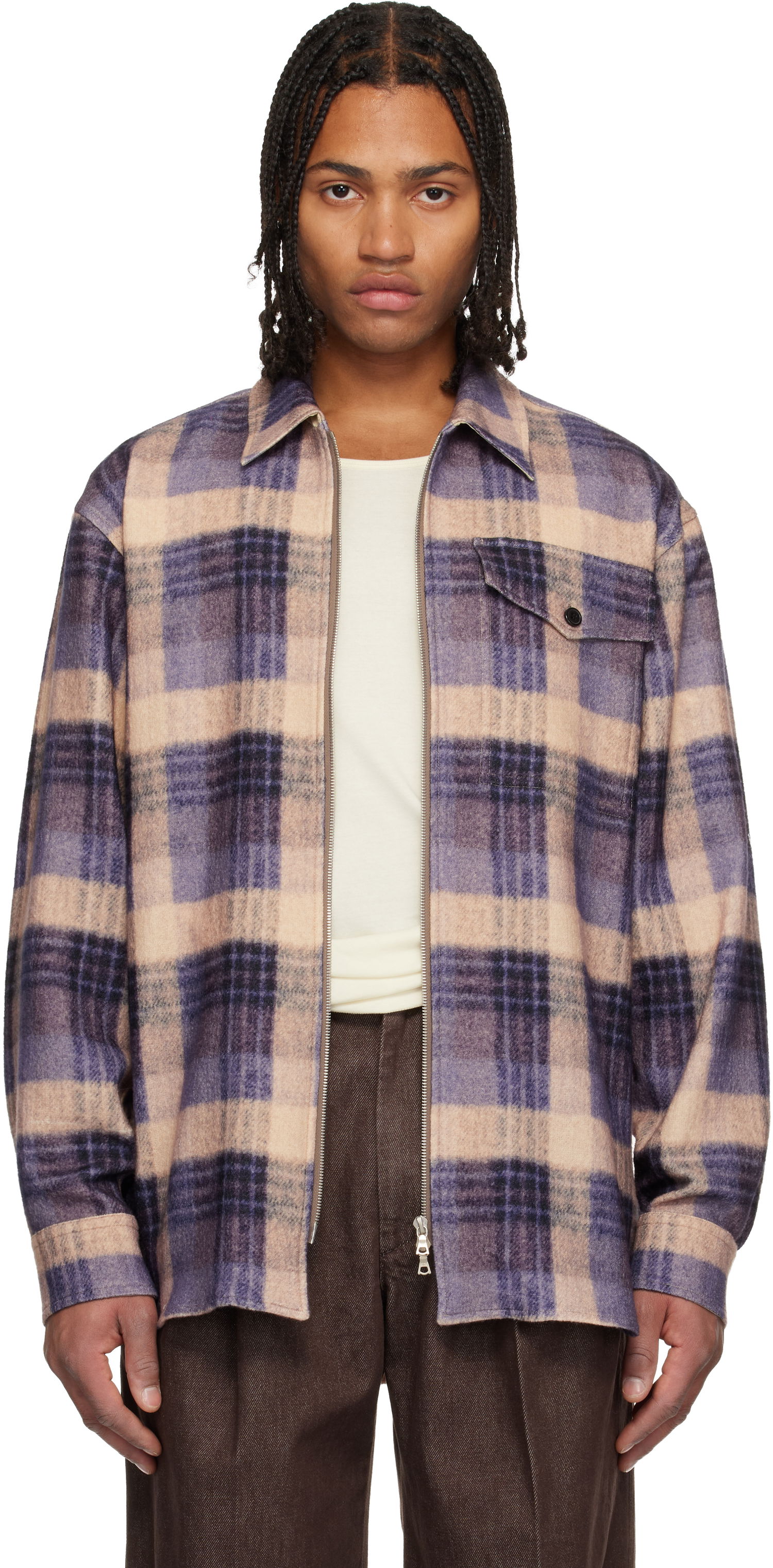 Košeľa Dries Van Noten Dries Van Noten Wool Plaid Zip-Up Shirt Rôznofarebný | 252-020786-2226, 0