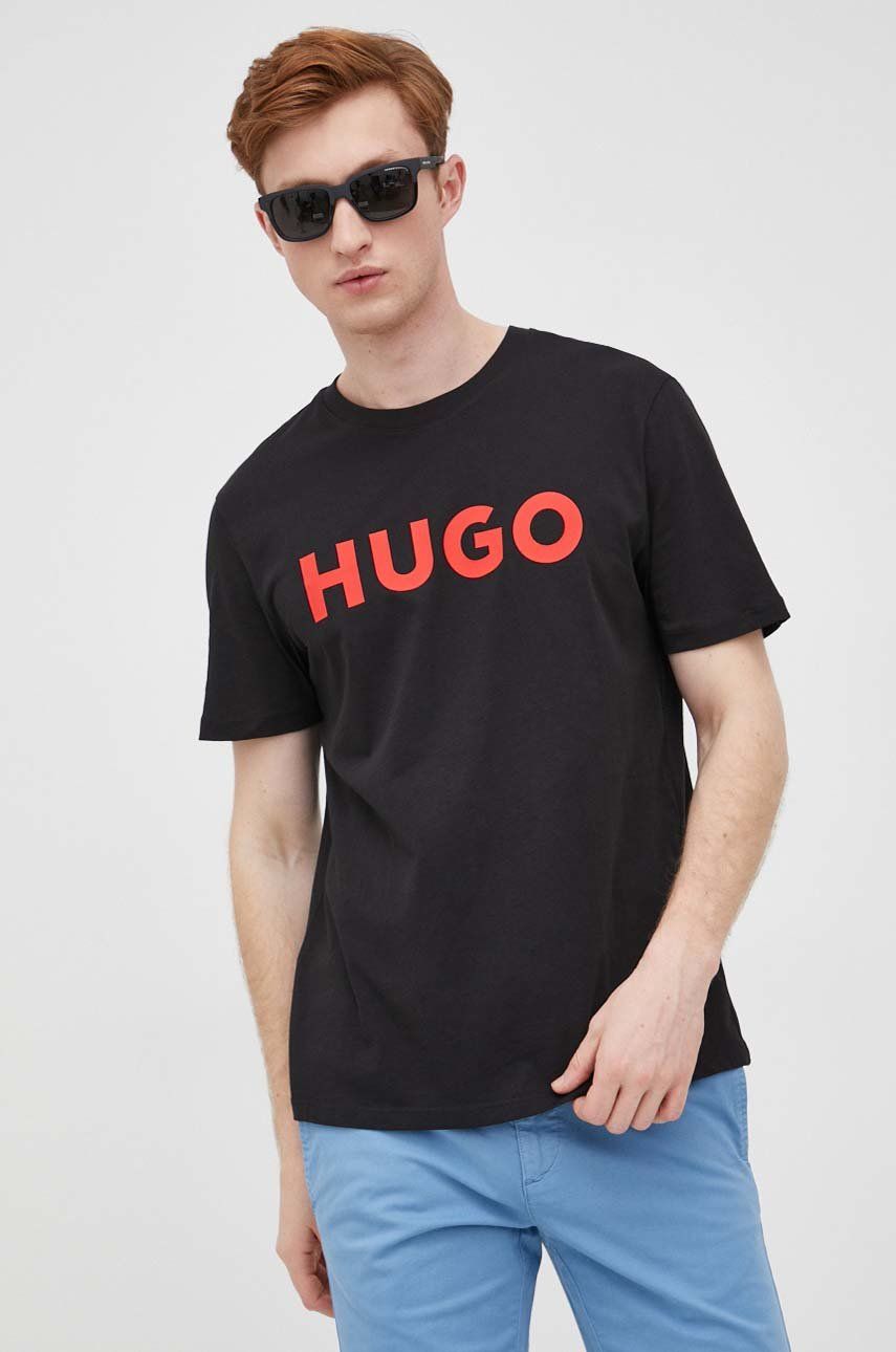 Tričko BOSS Cotton T-Shirt Čierna | 50467556, 0