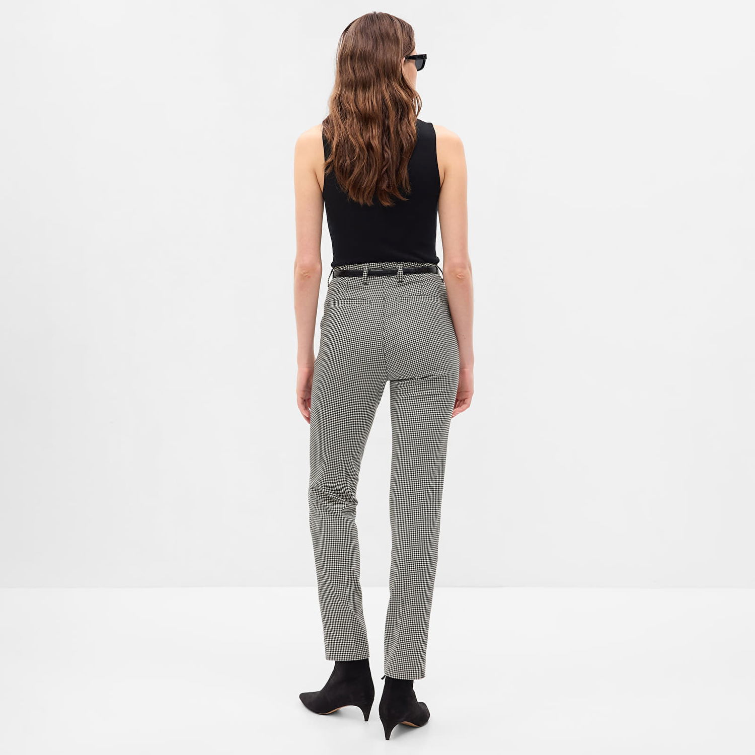 Nohavice GAP Pants Suiting Trousers Black White Plaid 6 Čierna | 758762-01, 1