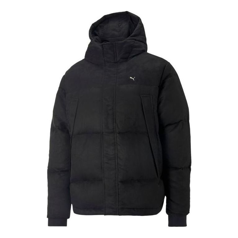Prešívaná bunda Puma Logo MMQ Faux Leather Down Jacket Čierna | 535786-01, 0