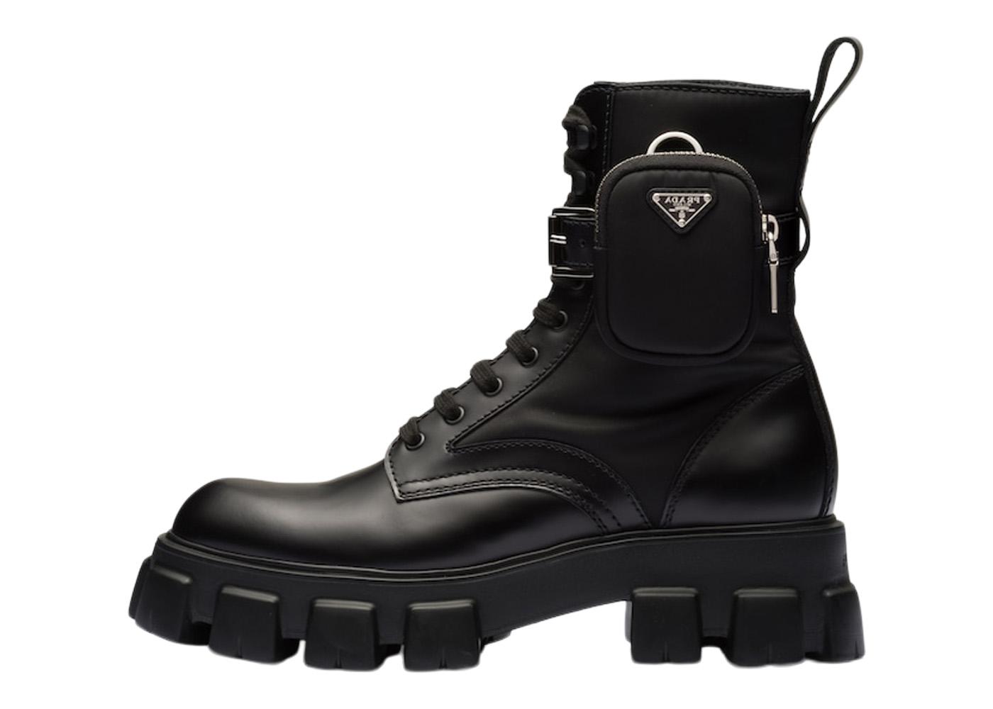 Tenisky a topánky Prada Monolith 55mm Pouch Ankle Boots Black Brushed Leather And Nylon Čierna | 2UE007_3LFR_F0002_F_D002, 0