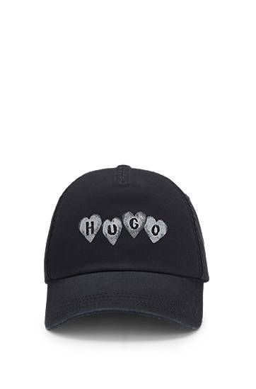 Šiltovka BOSS Cotton-twill cap with embroidered heart logo Čierna | 50557038