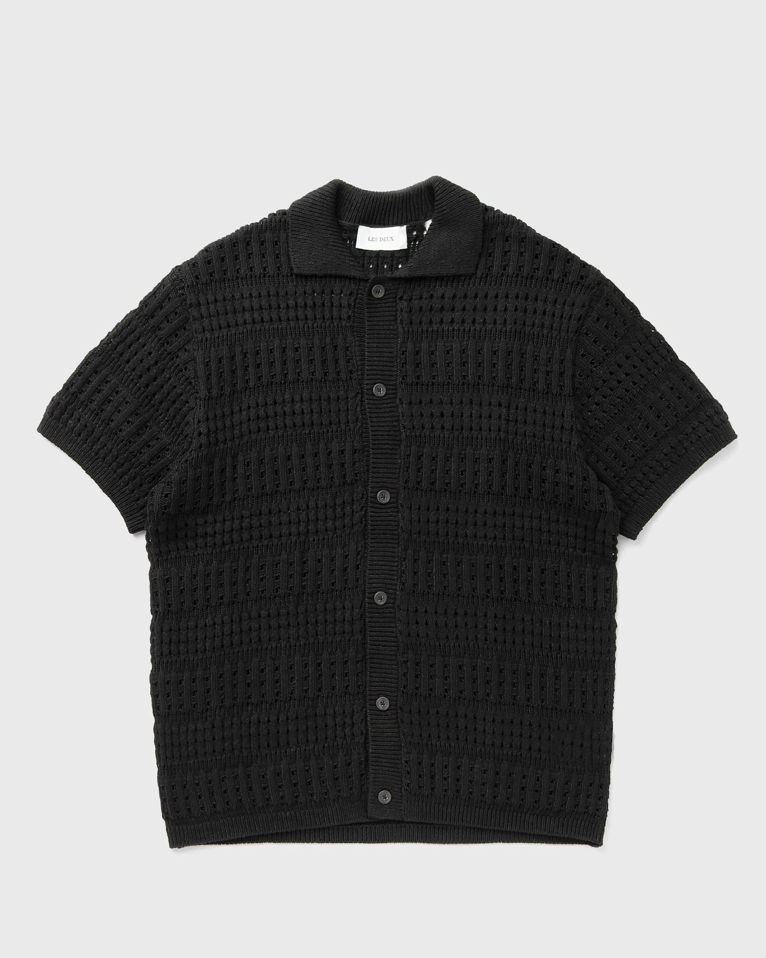 Polo tričko Les Deux Elvin Knitted Short Sleeve Polo Shirt Čierna | 1000040-100, 0