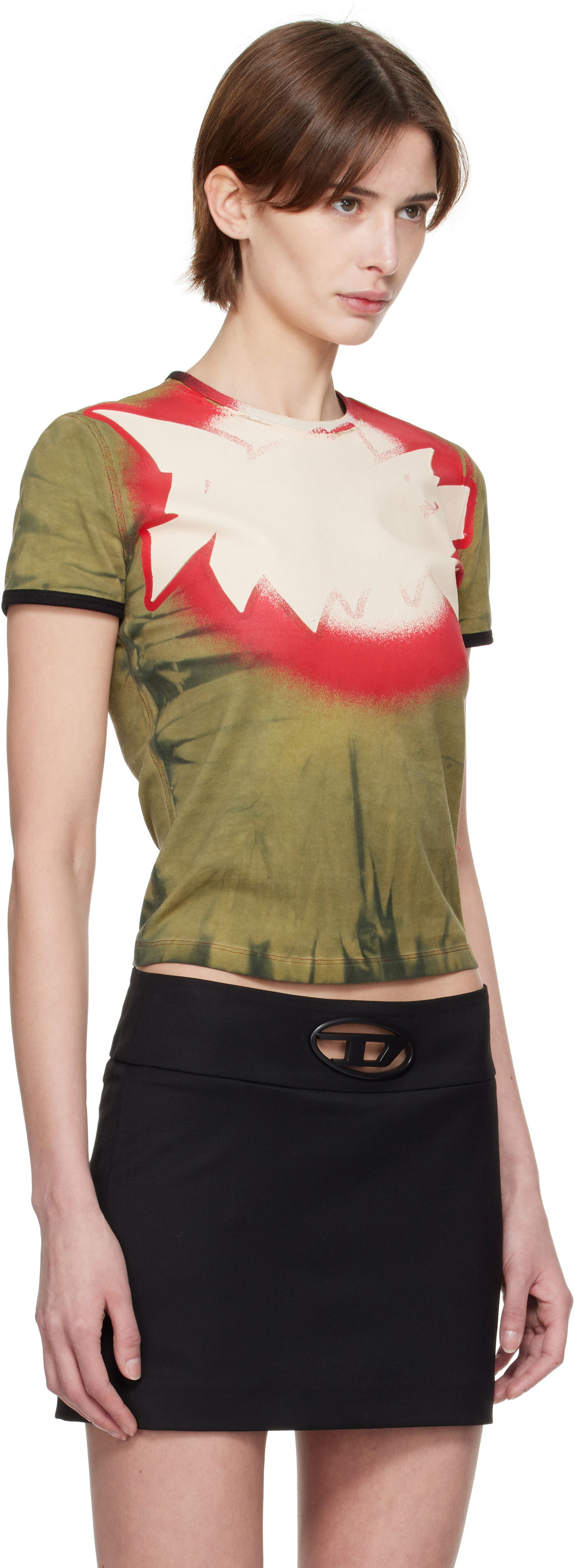 Tričko Diesel Diesel T-Uncutie-Long-Q1 Tie-Dye T-Shirt Zelené | A16772 0HQAS, 1