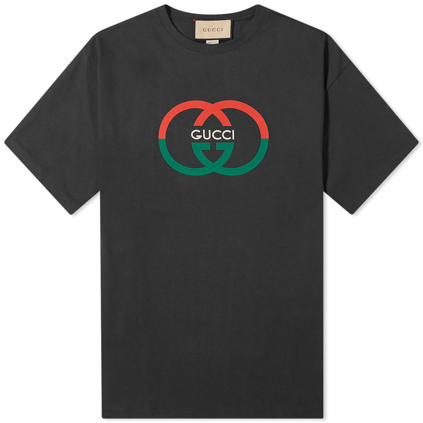 Tričko Gucci Interlocking Logo T-Shirt Čierna | 771758-XJF68-1152