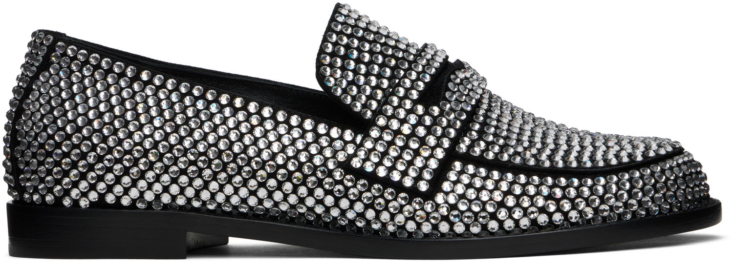 Doplnky Amina Muaddi Amina Muaddi Tilda Crystal Loafers Čierna | TILDA CRYSTAL LOAFER SUEDE, 0