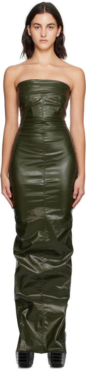 Šaty Rick Owens Bustier Denim Maxi Dress Zelené | RO02C1524 SLQ, 0