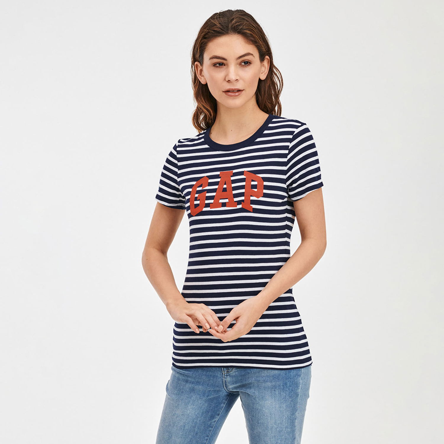 Tričko GAP Logo Tees 2Pack Navy Stripe Biela | 586342-00, 1