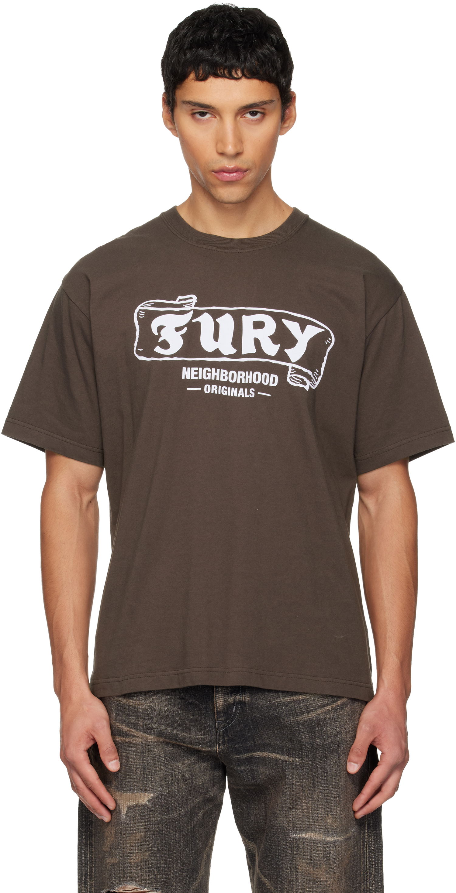 Tričko Neighborhood Fury Graphic T-Shirt Hnedá | 252PCNH-ST06, 0