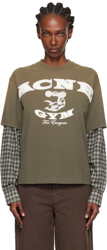Tričko Acne Studios Acne Studios Layered Logo T-Shirt Zelené | CL0394-, 0