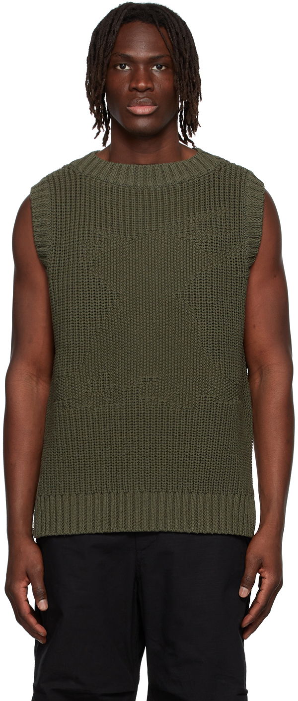 Sveter We11done We11done Knitted Cotton Vest Zelené | WD-KV1-22-607-U-KK, 0