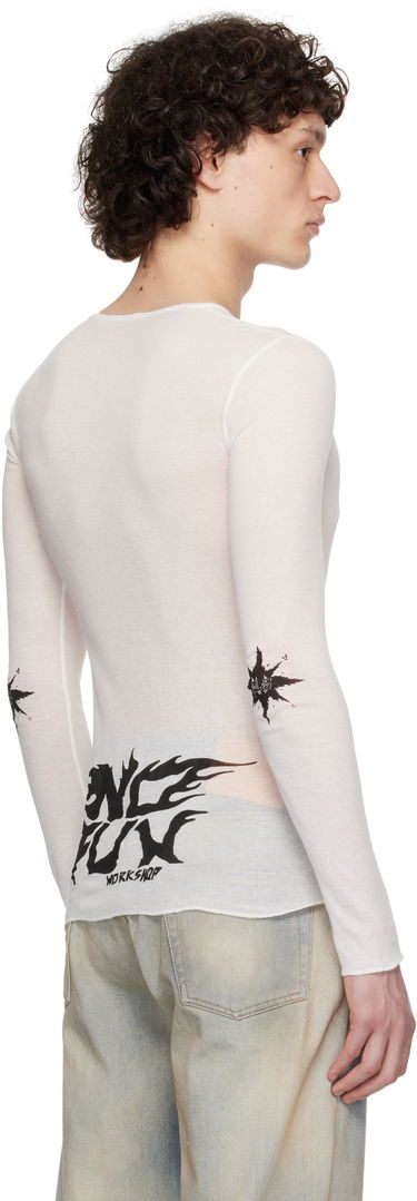 Tričko 032C 032c 'Black Sun' Fine Rib Longsleeve T-Shirt Biela | S25-URC-0281-100, 2