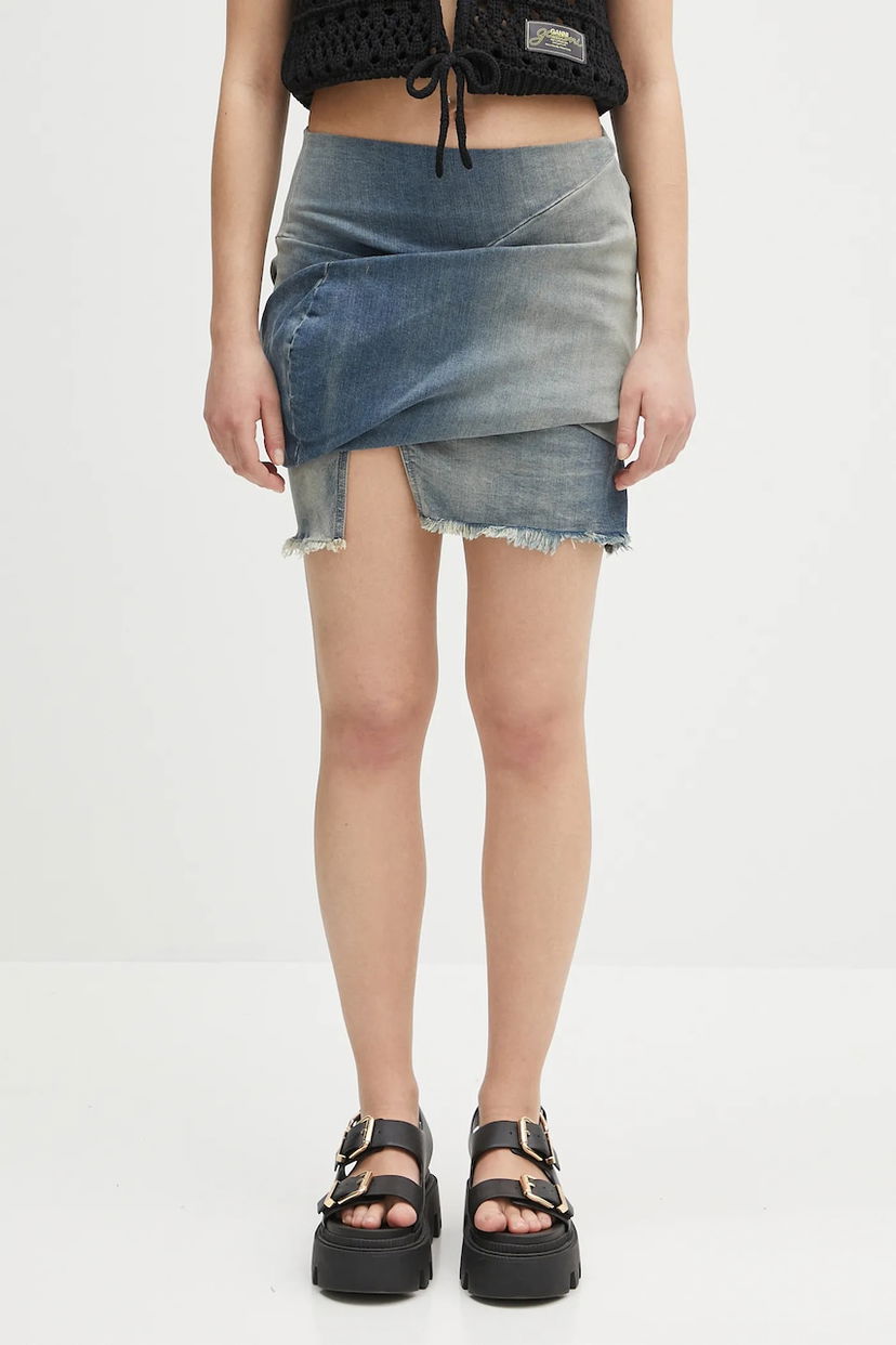 Sukňa Rick Owens Rick Owens DRKSHDW Draped Mini Denim Skirt Modrá | DS01E3343.SDWB