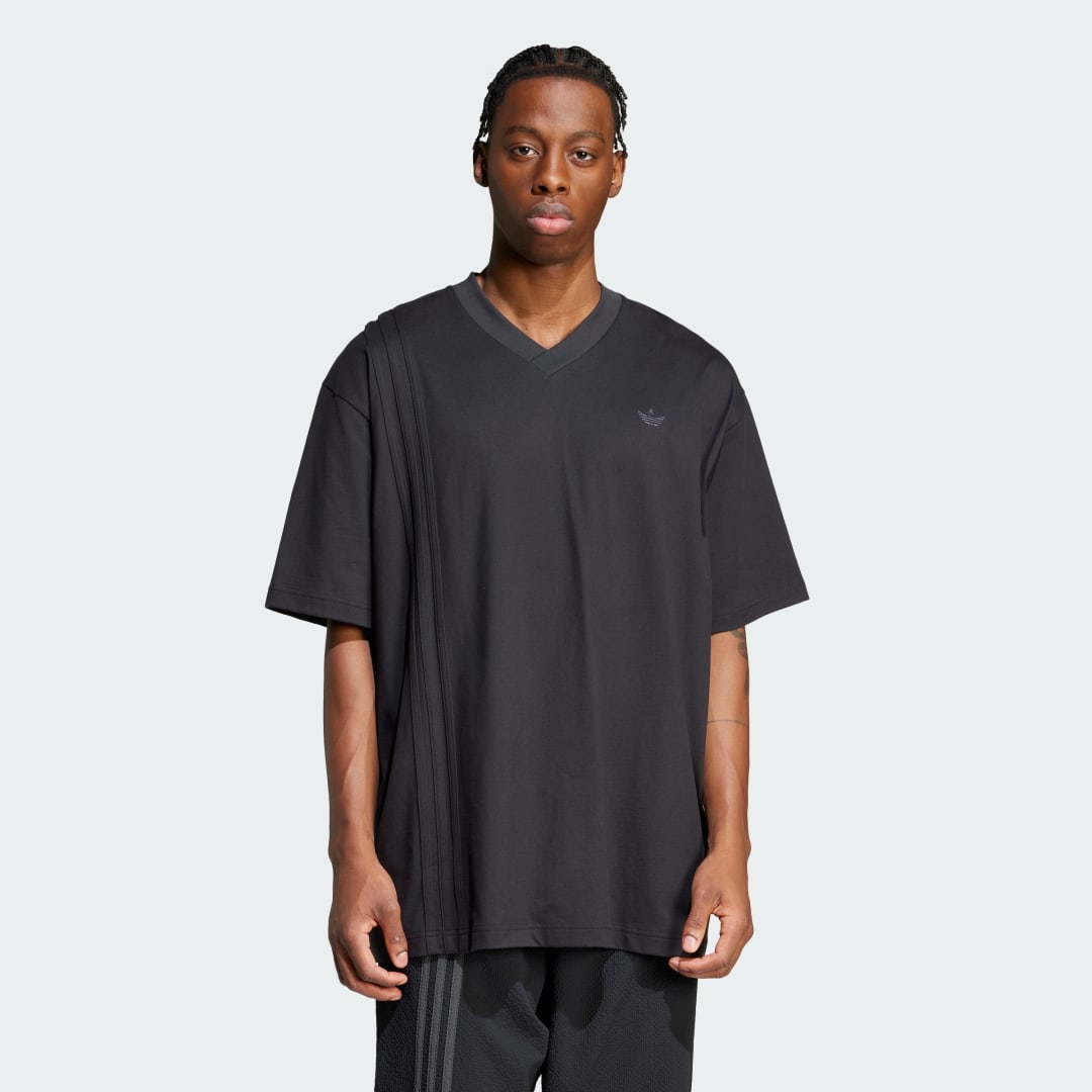 Tričko adidas Performance Black V-Neck T-Shirt Čierna | JD2301, 0