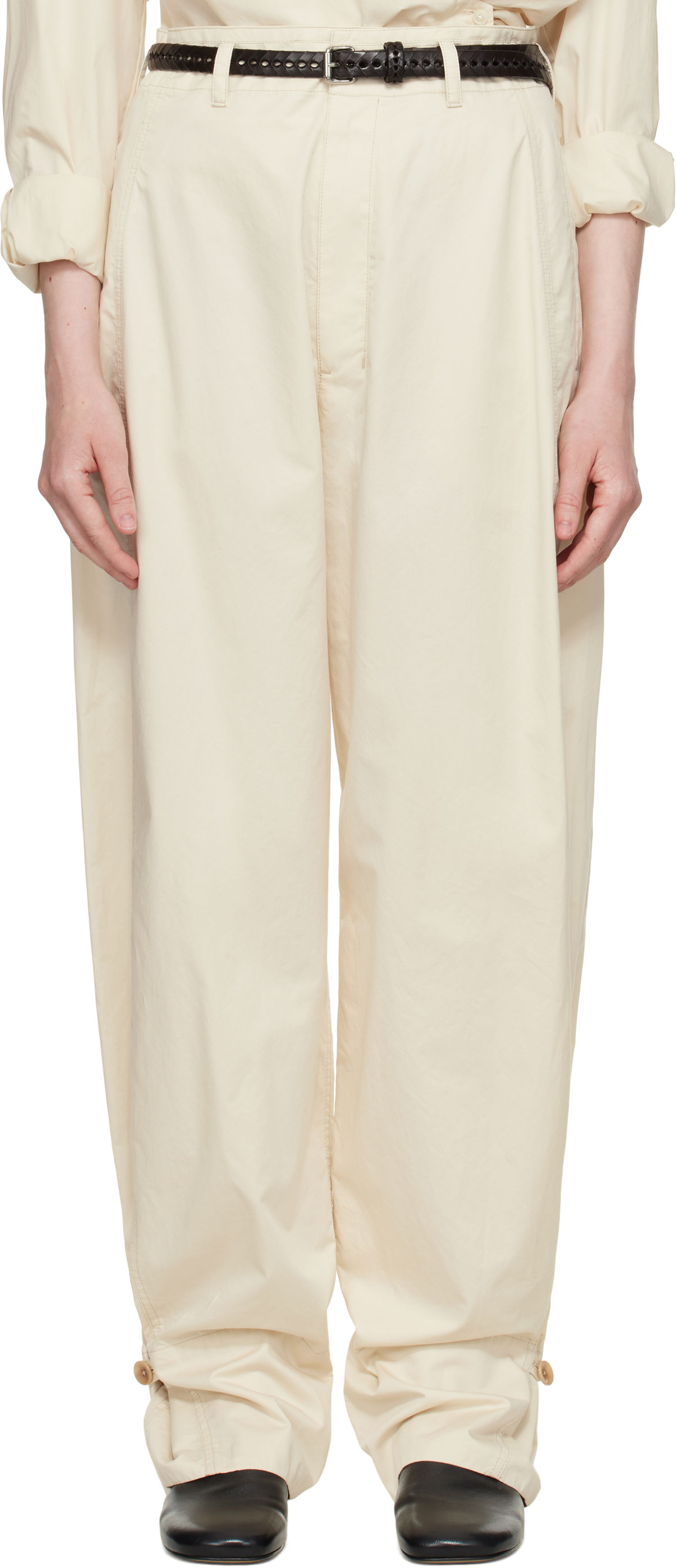 Nohavice LEMAIRE Lemaire Soft Volume Trousers Béžová | PA1182 LF1207, 0