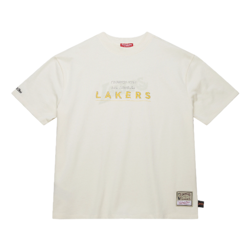Tričko Mitchell & Ness Mitchell & Ness Lakers NBA Lifestyle T-Shirt Biela | SS10162-LALCREA