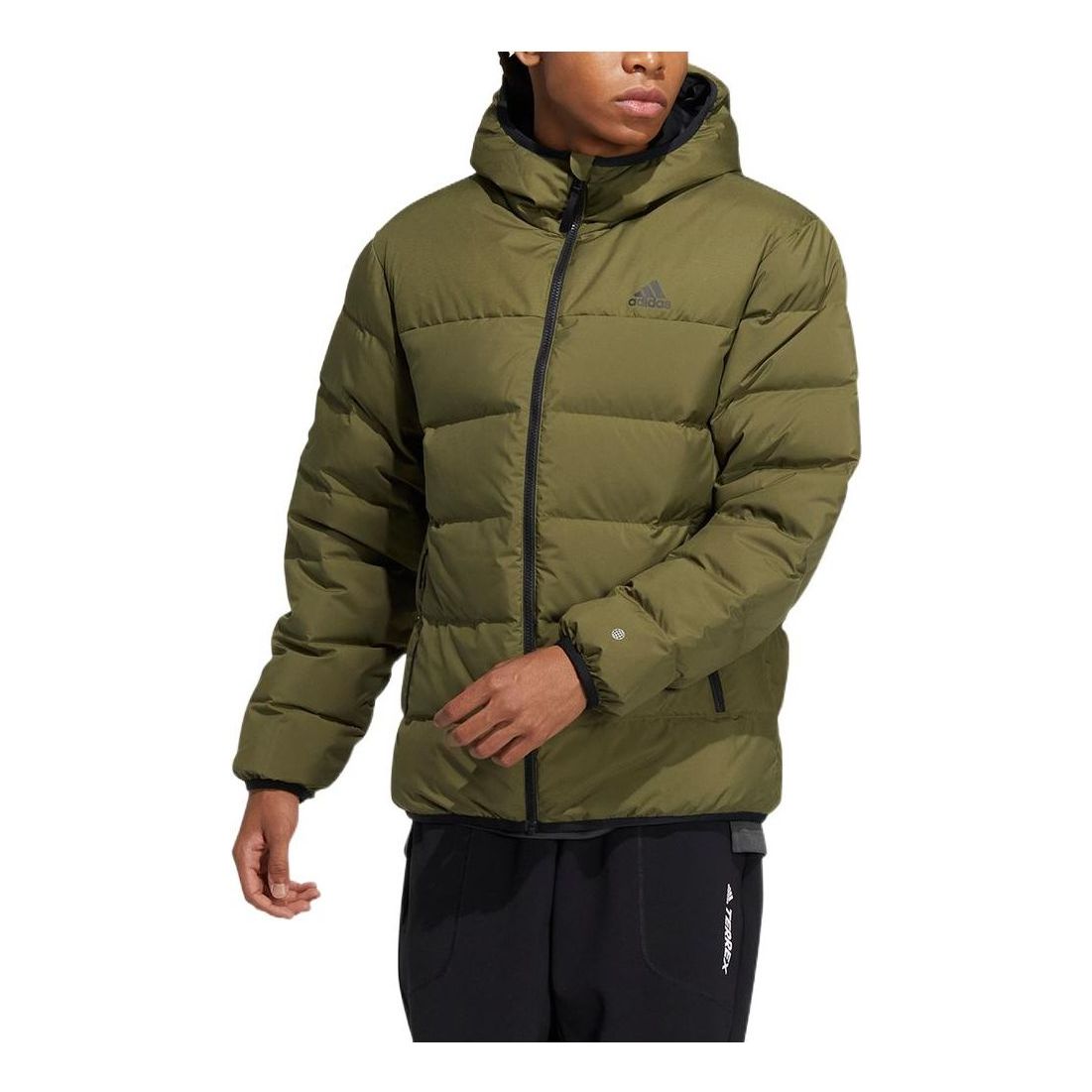 Prešívaná bunda adidas Originals Hooded Puffer Jacket Zelené | HZ2593, 0